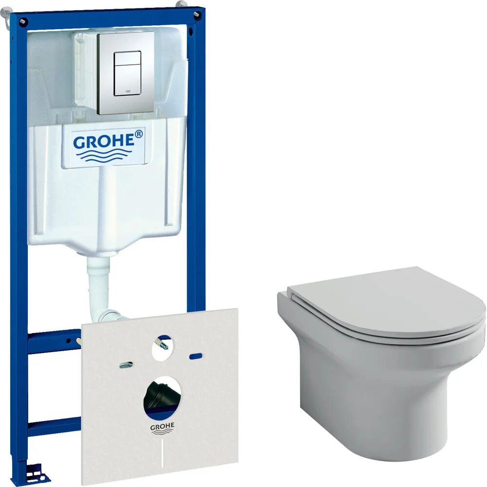 Комплект 2 в 1 Унитаз подвесной Jacob Delafon Elite EDX114RU-00 / Комплект Grohe Rapid SL 38775001H цвет хром