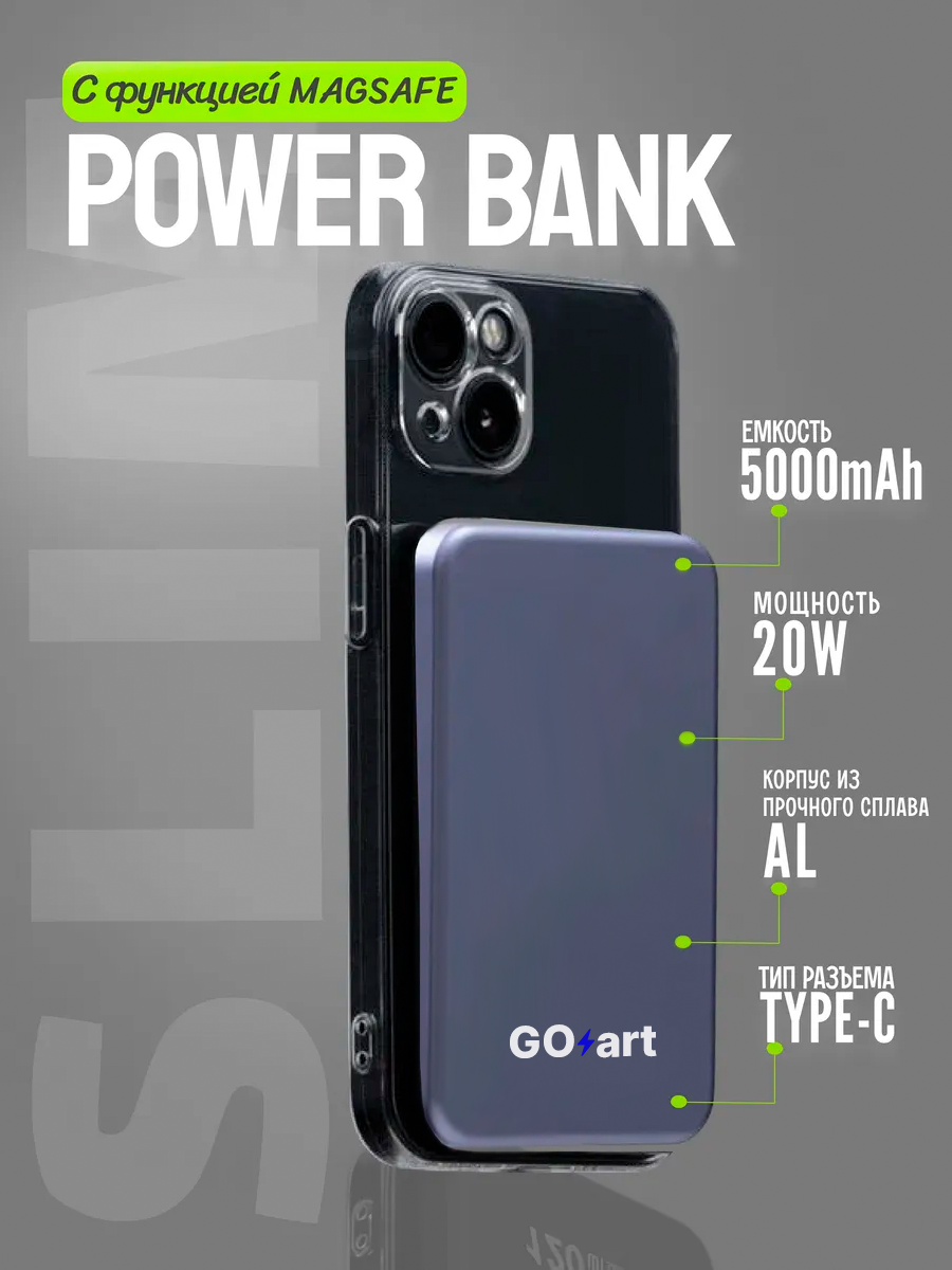 Беспроводной повербанк 5000mAh MagSafe для iphone
