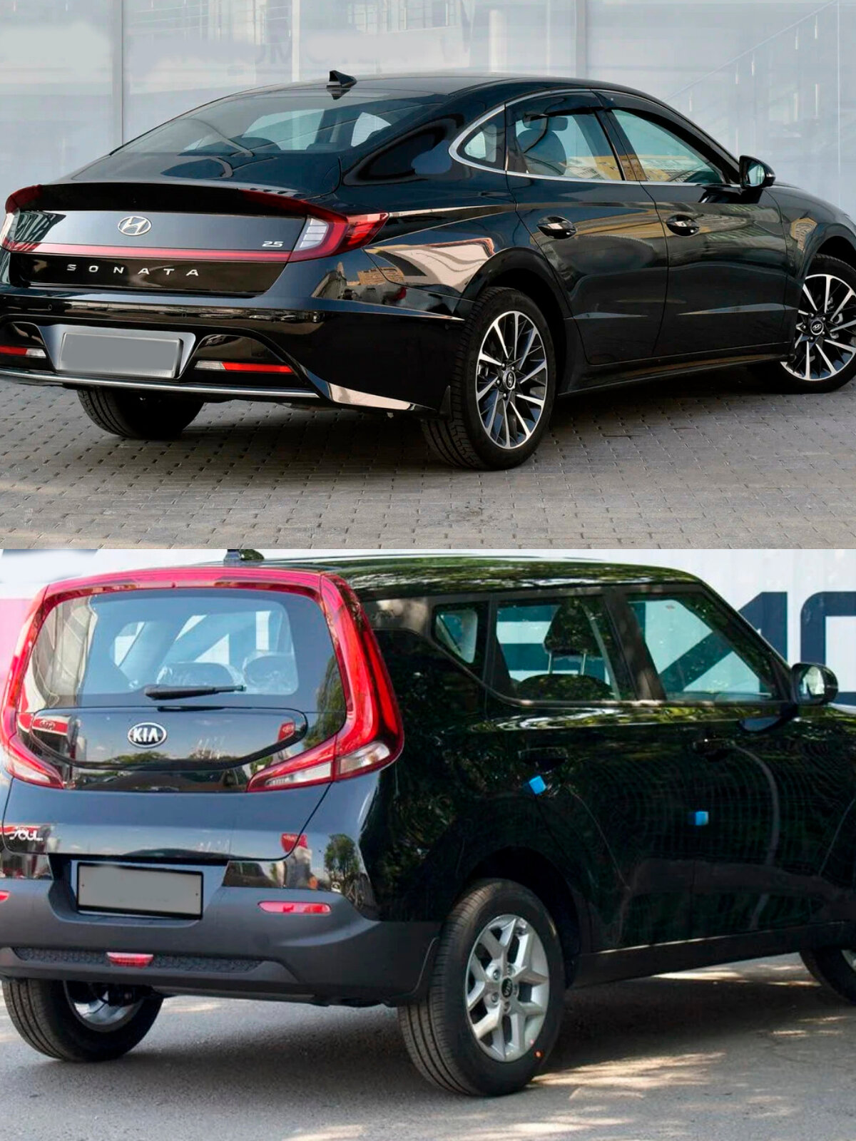 Эмаль автомобильная, PODKRASKA, ABP для Kia Черный перламутр, Aurora Black, набор краска и лак, 2 флакона — фото 1