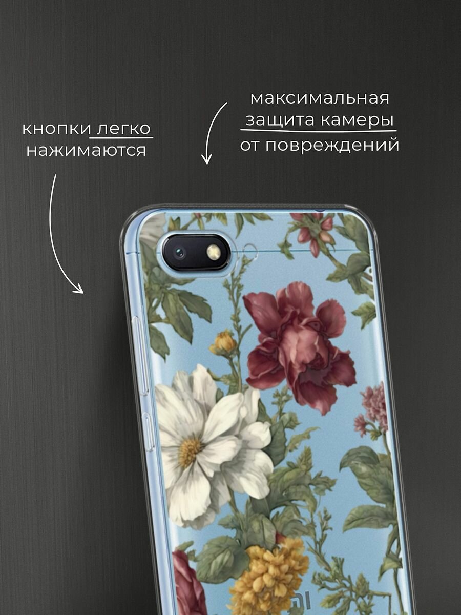 Чехол на Xiaomi Redmi 6A / Сяоми Редми 6А с принтом Акварельные цветы 2 — фото 1