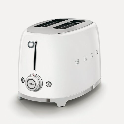 Изображение товара Тостер SMEG TSF01WHEU, 6 уровней поджаривания, нержавеющая сталь, белый