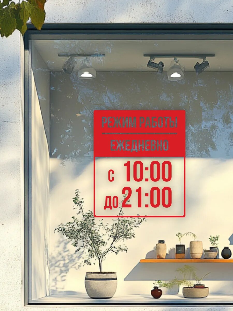 Наклейка на стекло режим работы — фото 1