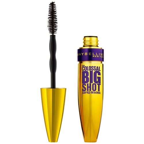 Maybelline New York Тушь для ресниц The Colossal Big Shot, черный тушь для ресниц maybelline new york тушь для ресниц объемная the colossal