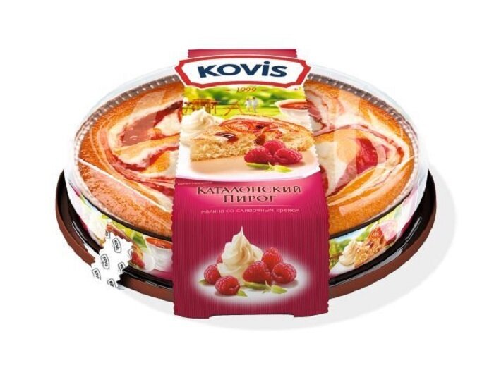 "Kovis" Пирог бисквитный 400г сливки малина 6 шт - фотография № 2