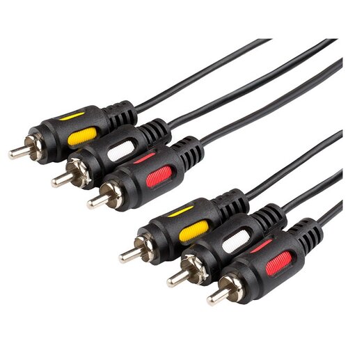 Разъем Atcom 3xRCA - 3xRCA, 5 м, черный