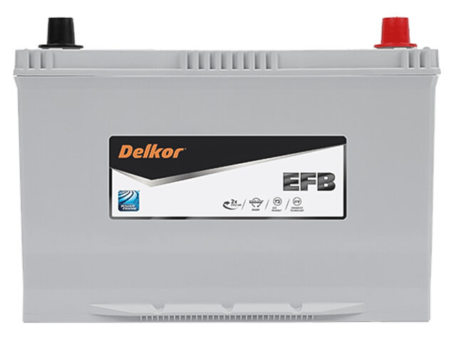 Аккумулятор автомобильный DELKOR EFB T110 145D31L оп 90Ач 820А 302х172х220 борт [D31] 302x172x220