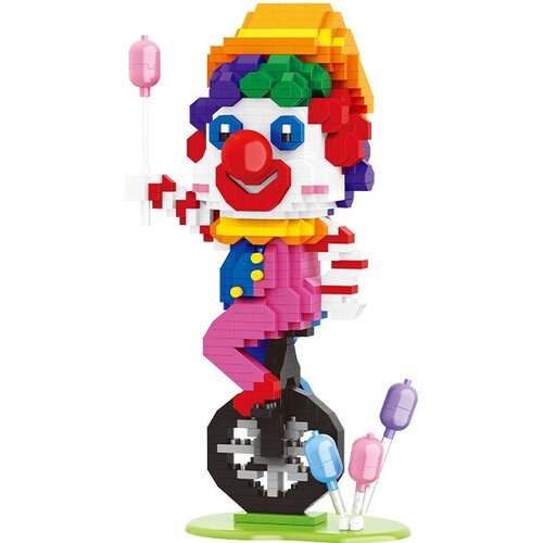 фигурка клоун Конструктор 3D из миниблоков Balody Цирк Клоун на велосипеде 1183 элементов - BA18436