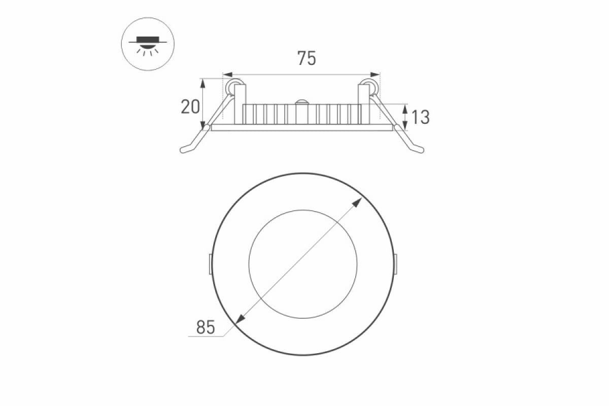 Светильник Arlight DL-85M-4W Warm White, LED, 4 Вт, 3000, теплый белый, цвет арматуры: белый, цвет плафона: белый - фотография № 12