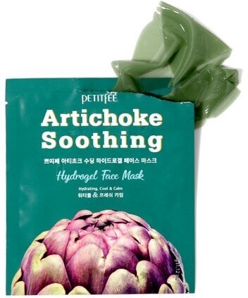 Противоотечная гидрогелевая маска с экстрактом артишока Оригинал. Petitfee Artichoke Soothing Hydrogel Face Mask 32 г