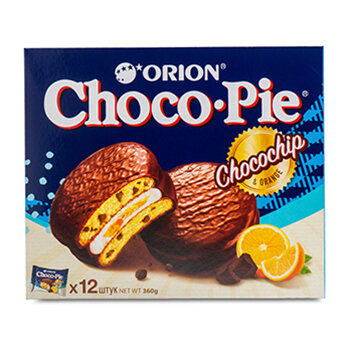 Пирожное Choco Pie Orion Chocochip & Orange, 12×30 г