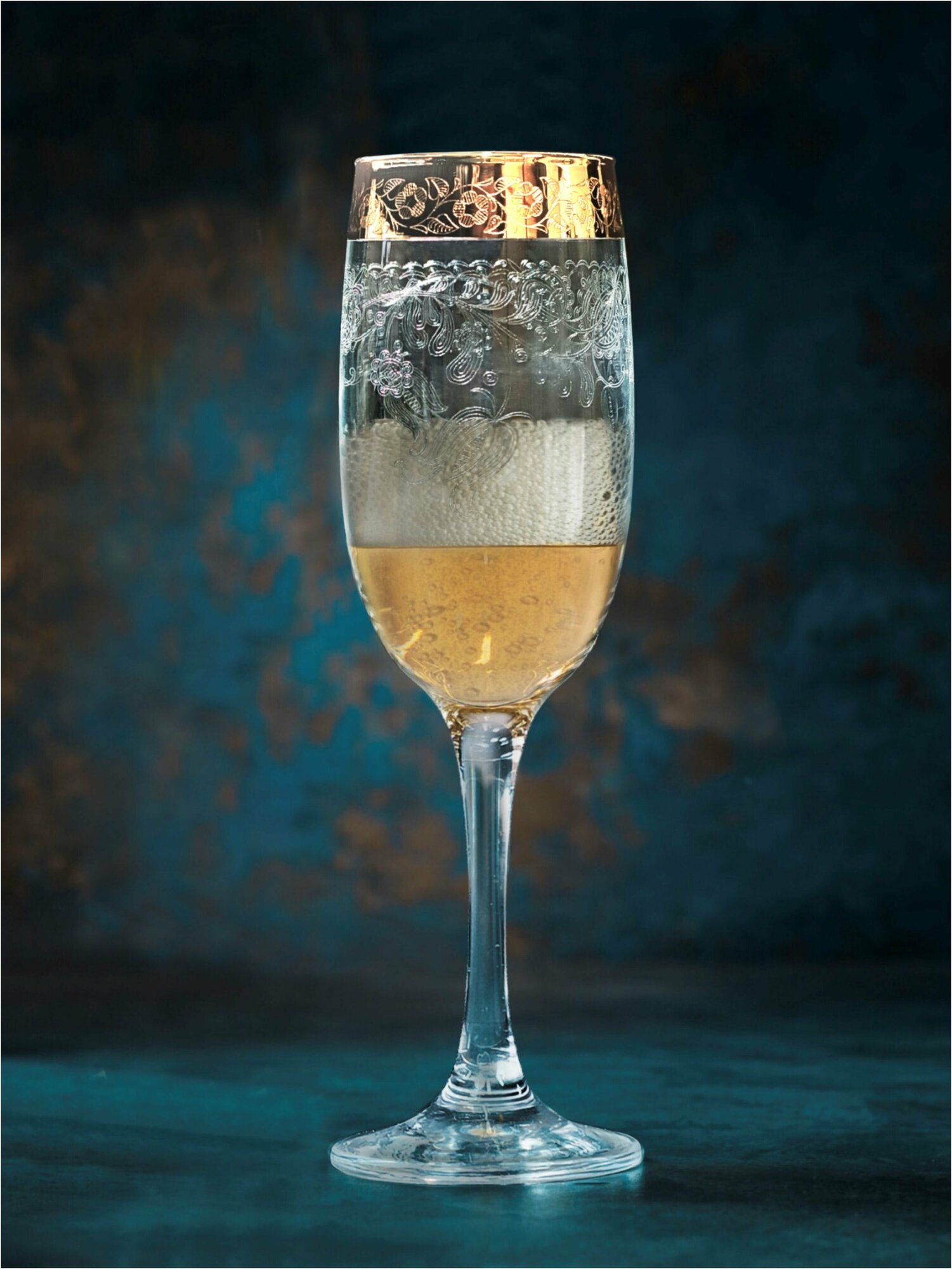 Подарочный набор бокалов / фужеров для шампанского с алмазной гравировкой PROMSIZ Нежность / 180 мл, 6 шт.