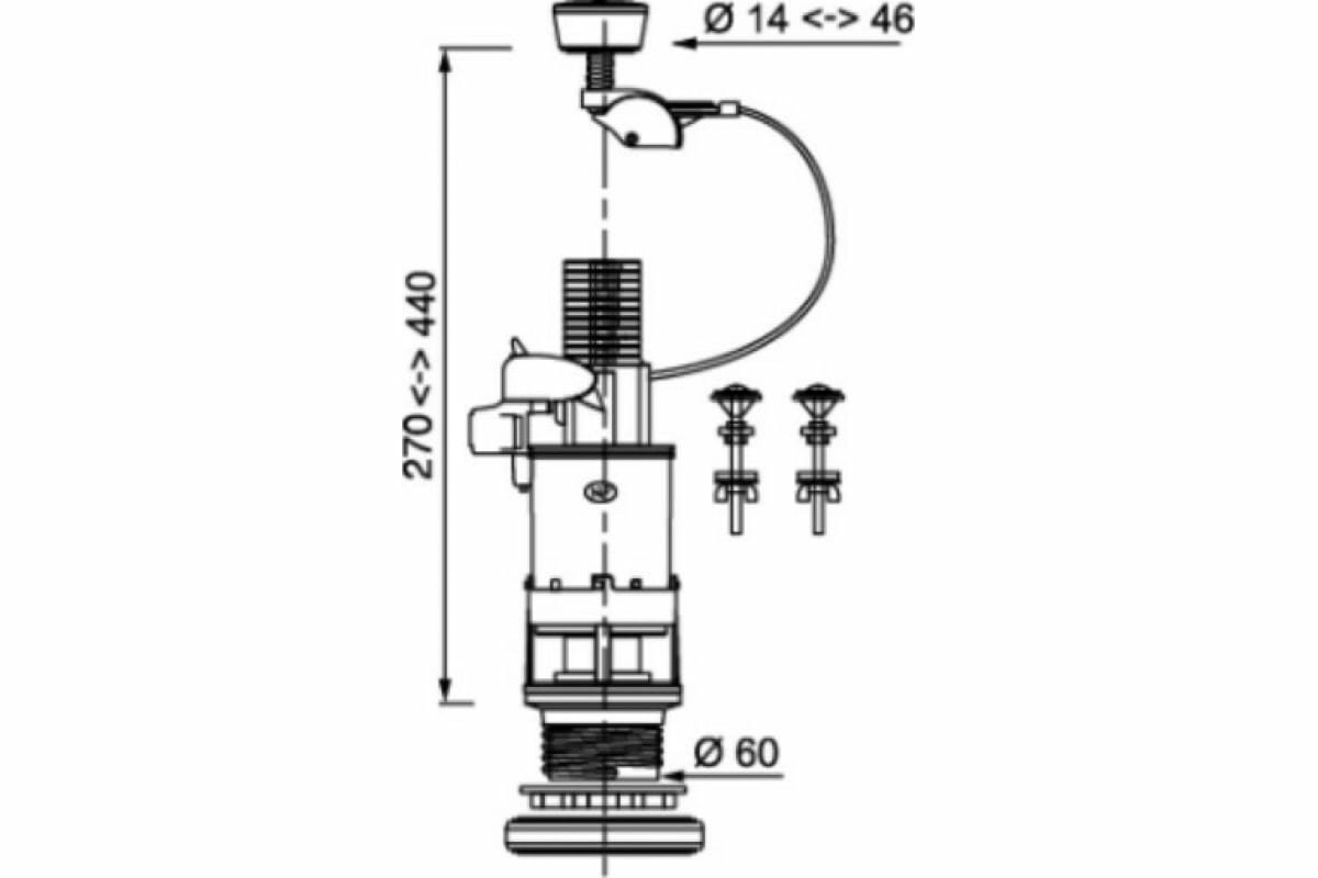 набор механизмов для унитаза MD JOLLYFILL 1 режим Wirquin - фото №10