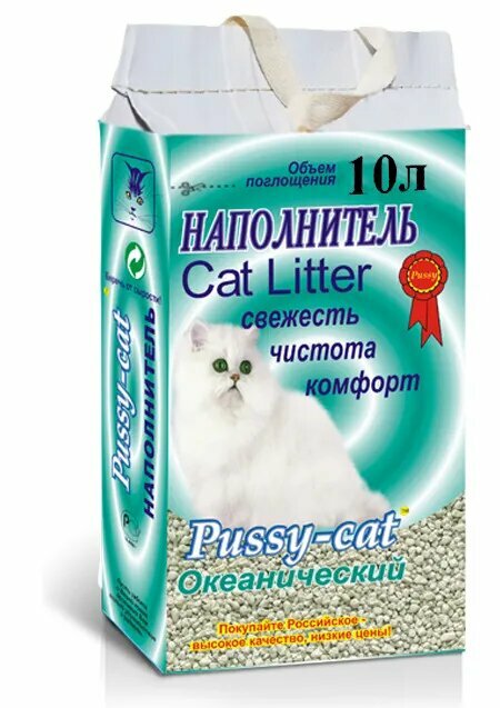 Pussy-cat наполнитель минеральный впитывающий океанический 5 кг.