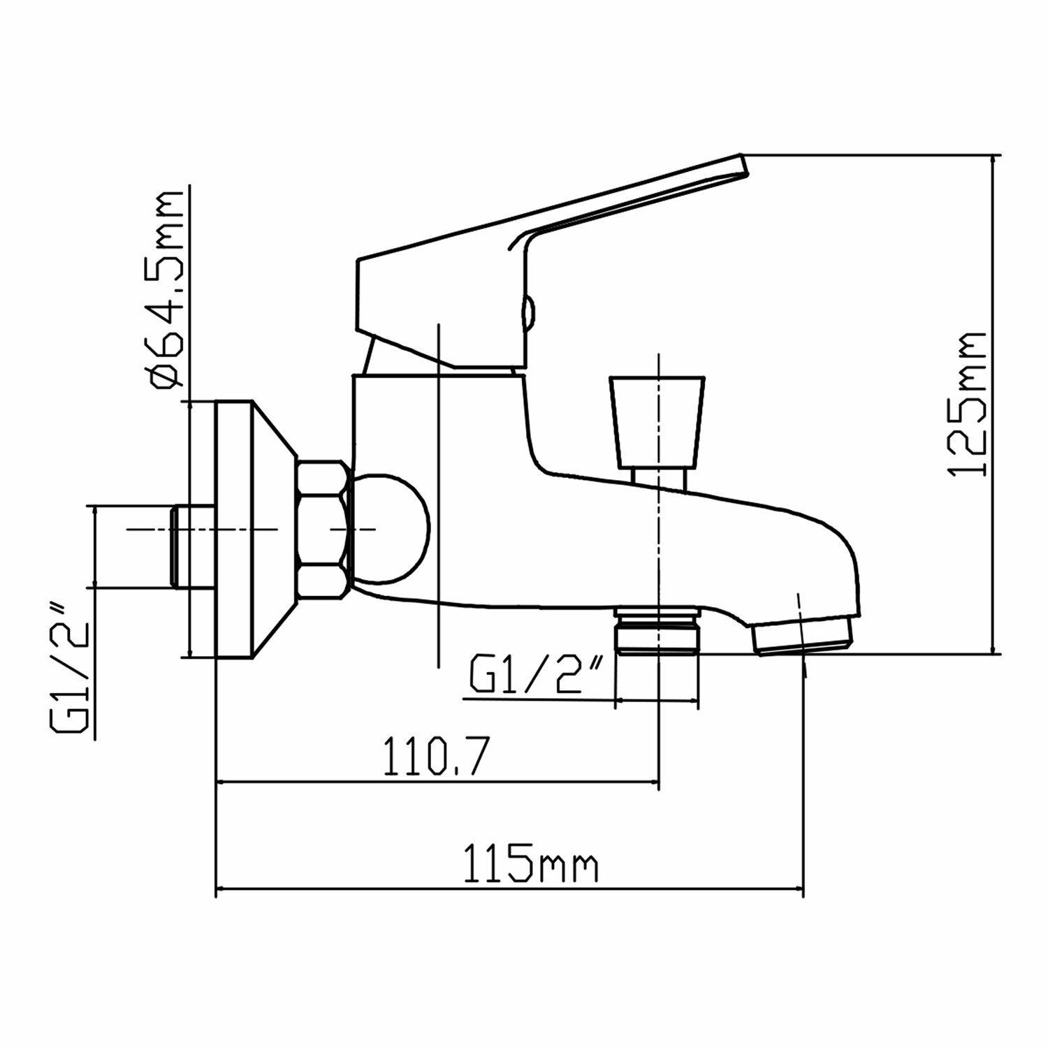 Смеситель для ванны и душа Latuno 104 с душевой лейкой L10403 - фотография № 8