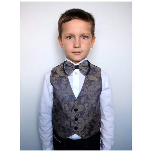 фото Нарядный серый жилет для мальчика 78386-мн21 38/152 радуга дети