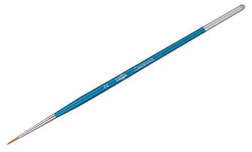 Кисть ГАММА синтетика № 2, круглая, короткая ручка (280618.07.02) №2, 1 шт., голубой