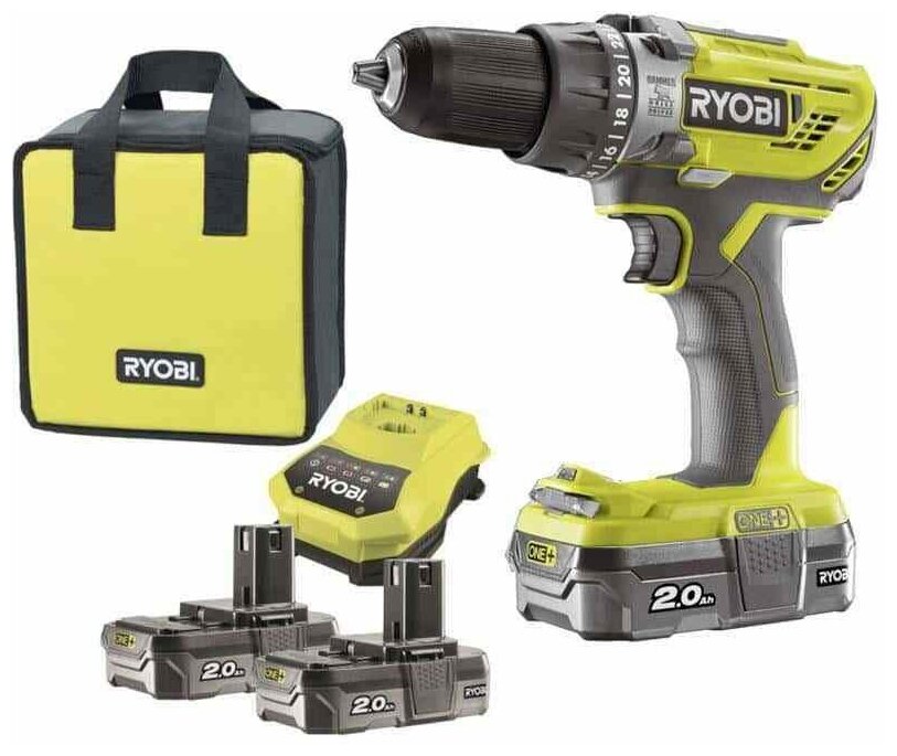 R18PD3-220S Дрель-шуруповерт Ryobi R18PD3-220S ONE+