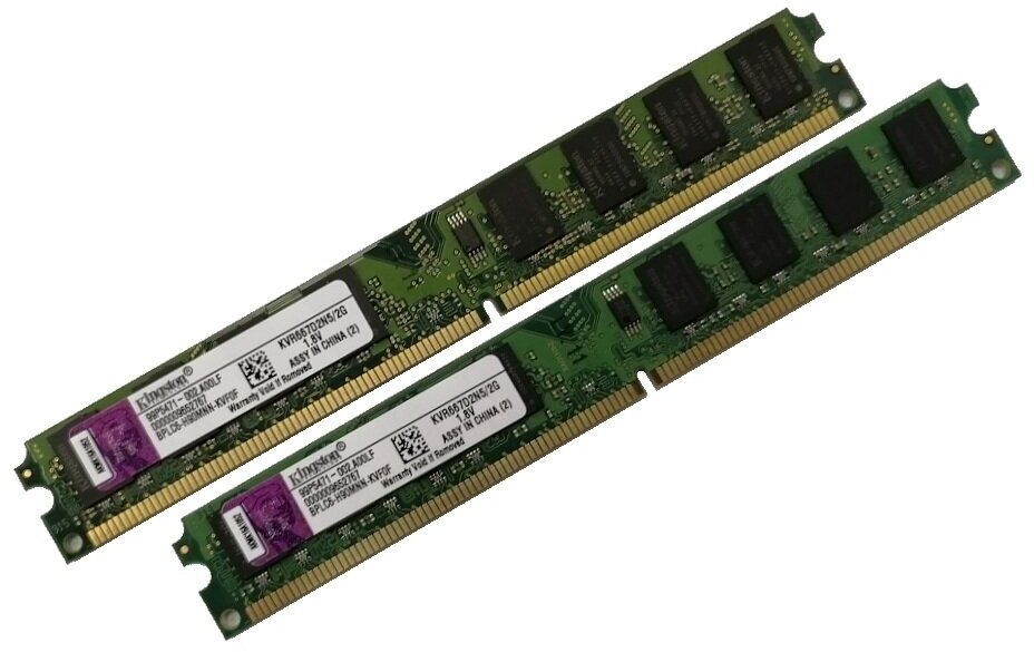 ОЗУ Dimm 4Gb PC2-5300(667)DDR2 Kingston KVR667D2N5/2G 99P5471-002. A00LF (Kit 2x2Gb)