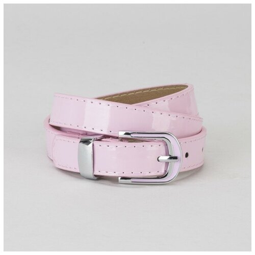 фото Ремень, гладкий, пряжка и хомут металл, ширина - 2,2 см, цвет розовый mikimarket