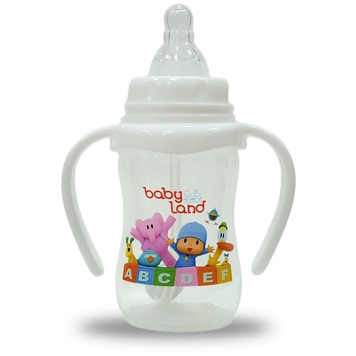 Бутылочка с ручками Baby Land с антиколиковой системой и узким горлом, 150ml