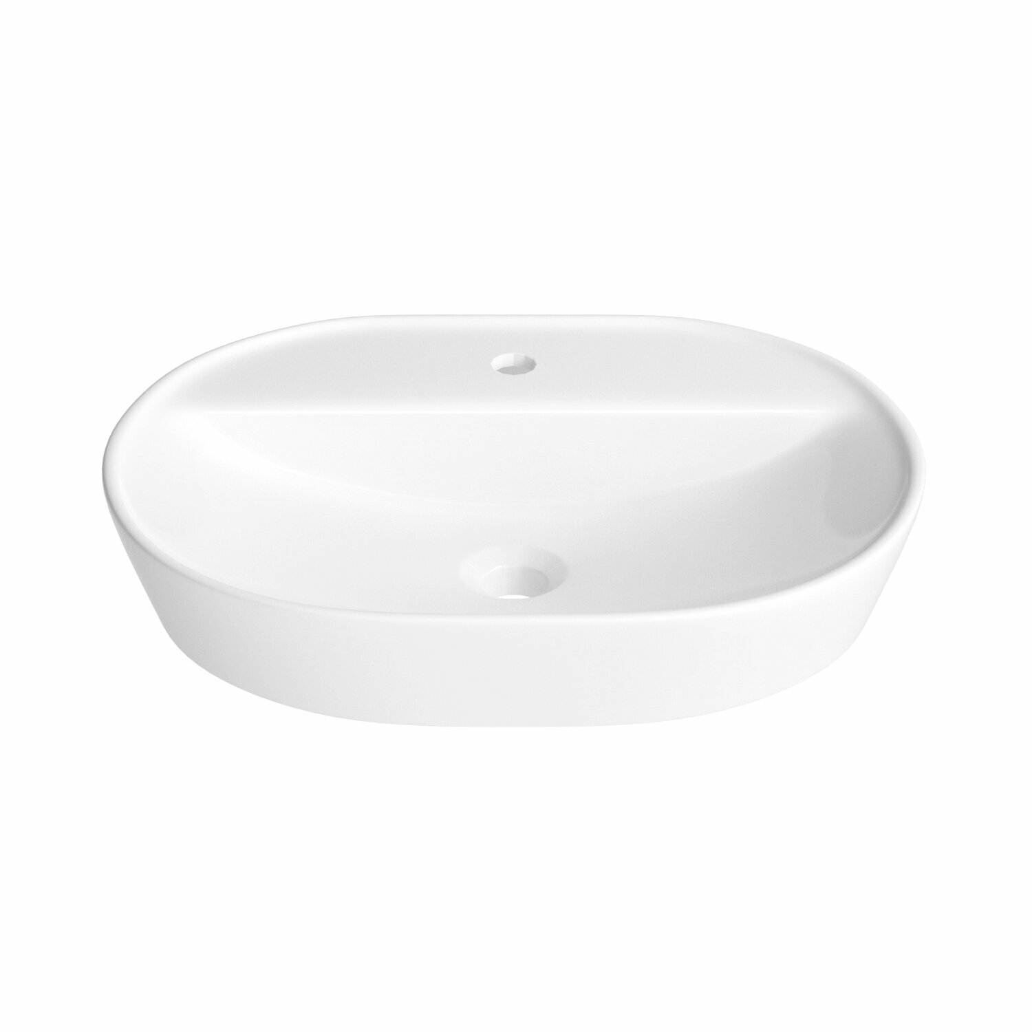 Накладная раковина для ванной комнаты Wellsee Calin 150201000, ширина умывальника 60 см, цвет глянцевый белый