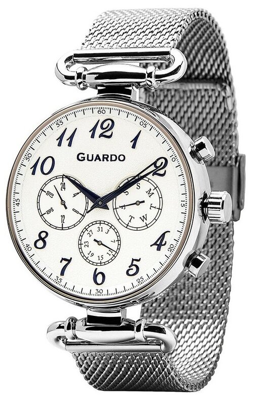 Наручные часы Guardo Premium, бесцветный, серебряный