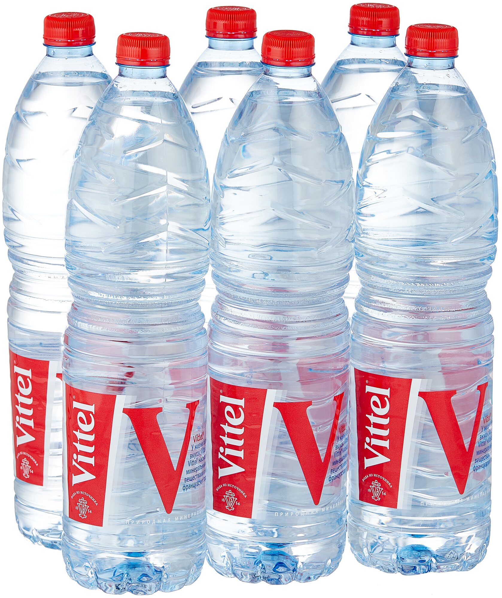 Минеральная вода Vittel негазированная, ПЭТ, 6 шт. по 1.5 л