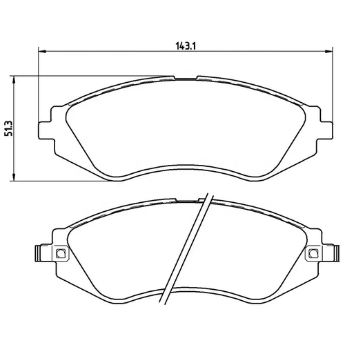 Дисковые тормозные колодки передние Daewoo 95231012 для Chevrolet Aveo, Daewoo Kalos, Chevrolet Cobalt (4 шт.)