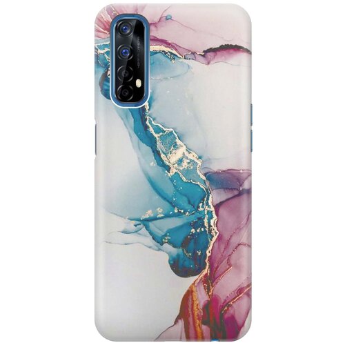 фото Re:pa чехол - накладка artcolor для realme 7 с принтом "сине-розовый мрамор"