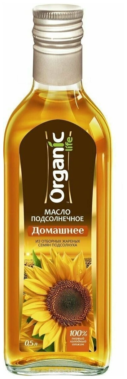 Масло подсолнечное "Домашнее" (Organic), 500 мл