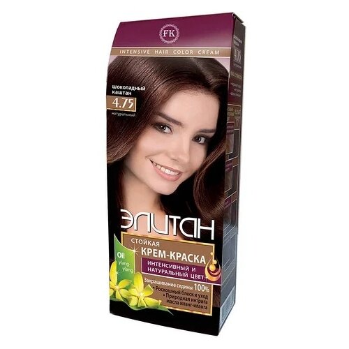 Купить Элитан Стойкая крем-краска для волос, 4.75 шоколадный каштан, 100 мл