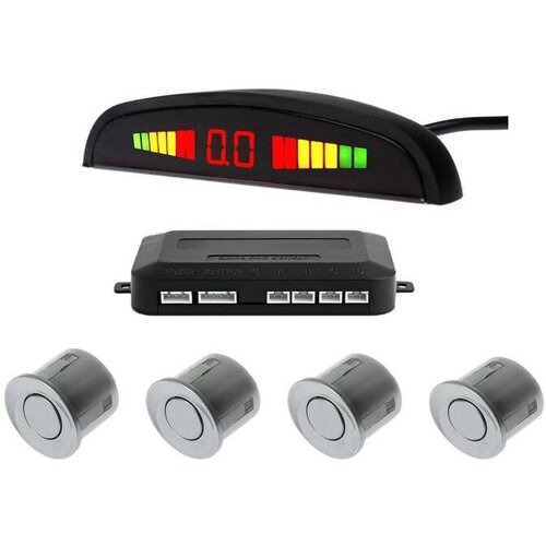 Парковочная система 4 датчика LED-экран 12 В датчик серый 2028₽