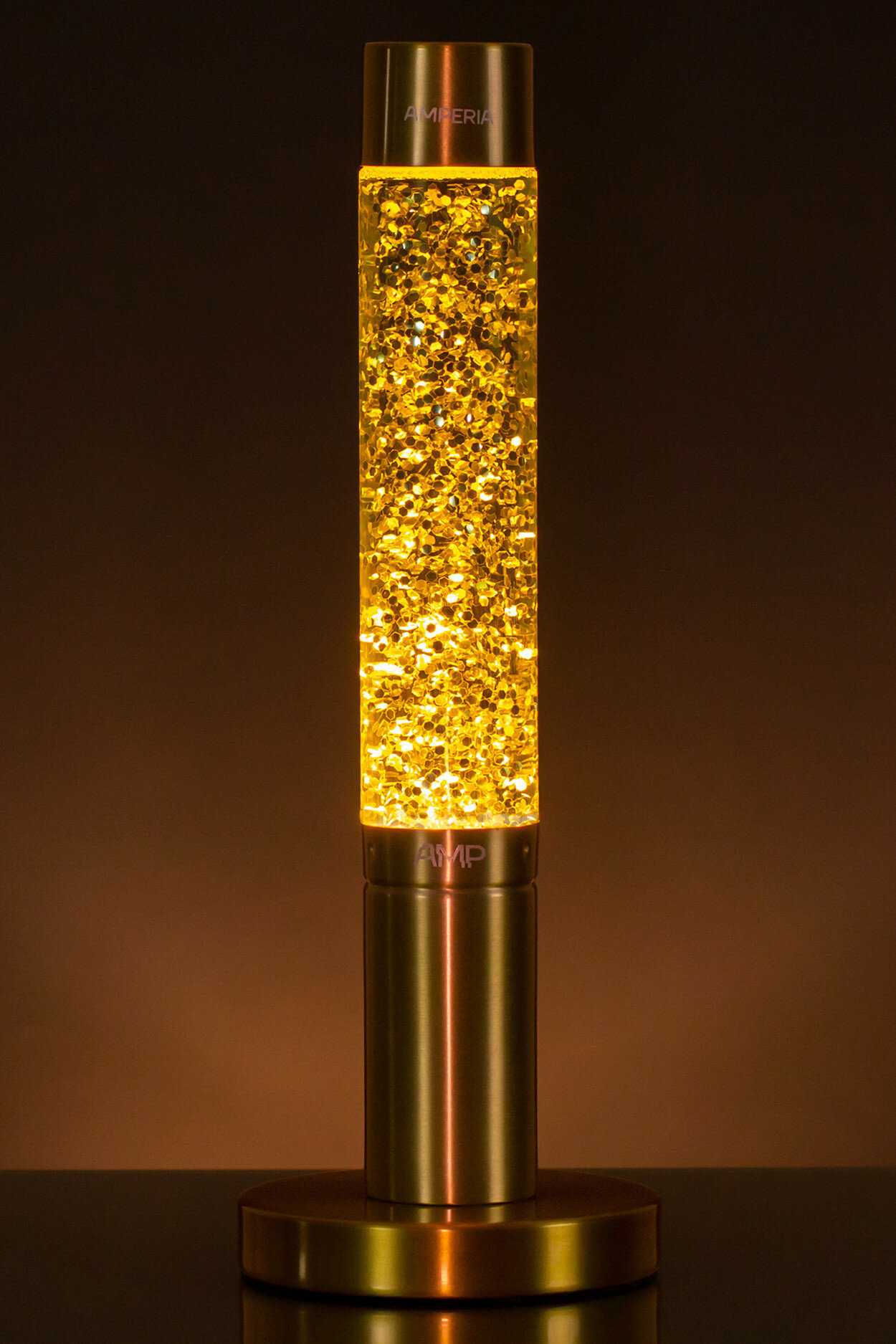 Лава лампа Amperia Slim Gold Сияние (глиттер) (39 см) - фотография № 1