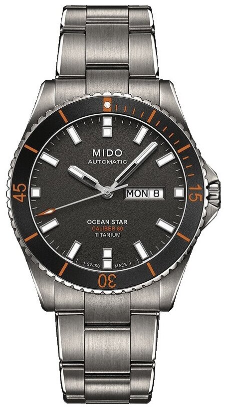 Наручные часы Mido Ocean Star, серебряный, серый