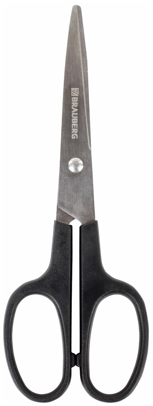Квант продажи 2 шт. Ножницы BRAUBERG «Standard» 160 мм, черные, классической формы, 2-х сторонняя заточка, 237095