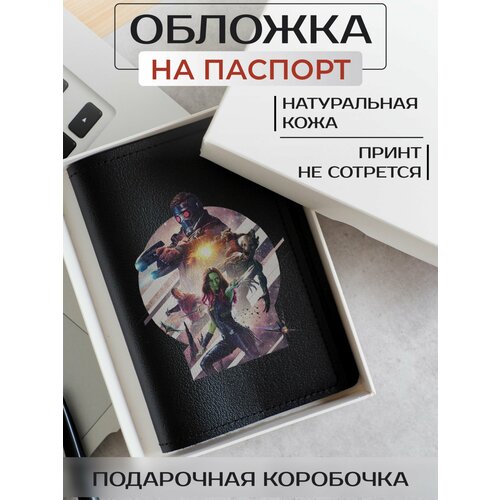 фото Обложка для паспорта russian handmade, натуральная кожа, подарочная упаковка, черный