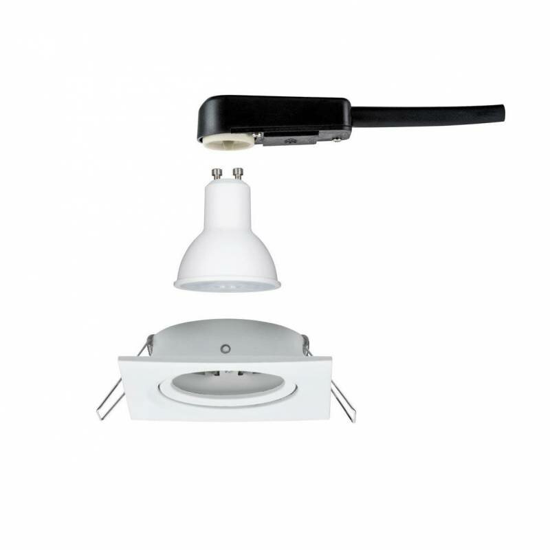 Встраиваемый светильник Nova Paulmann 6.5Вт GU10 IP23 230В Белый матовый Поворотный Квадратный 93435