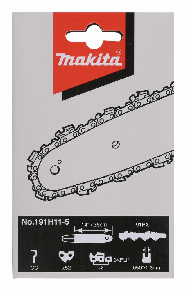Цепь Makita, длина 35 см/14", шаг 3/8", паз 1, 3 мм, звеньев 52, 91PX, 191H11-5