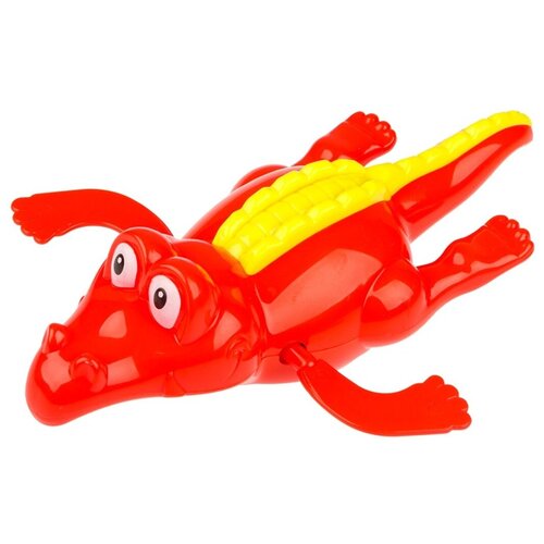 Крокодил красный водоплавающий для малышей игрушка для малышей крокодил заводной водоплавающий в подарочной крафт упаковке