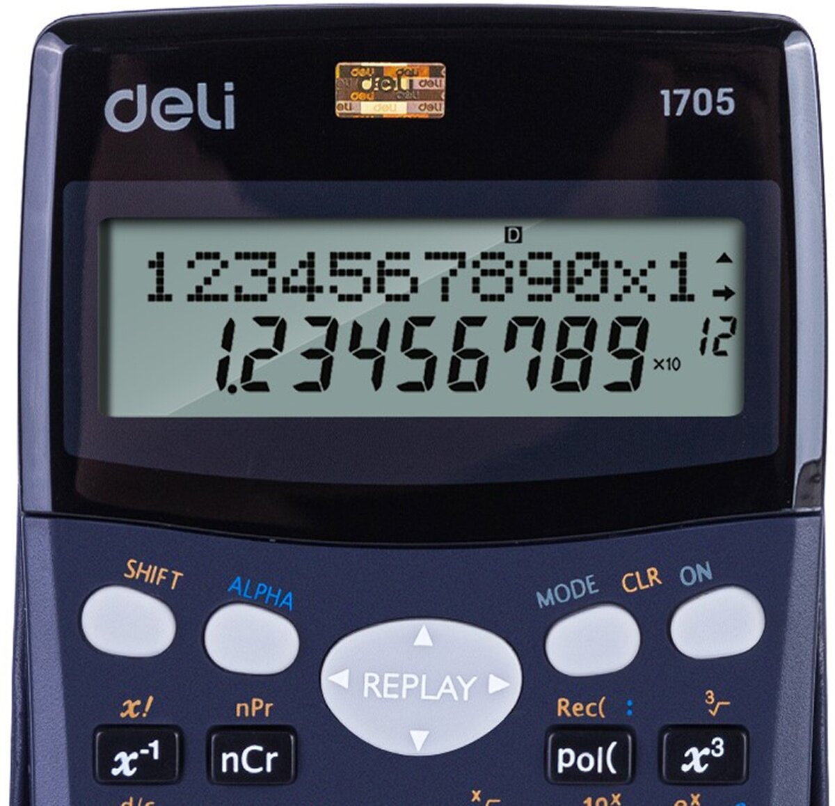 Калькулятор научный Deli 10 разрядов питание от батареек 240 функций 157x77 черный (E1705)