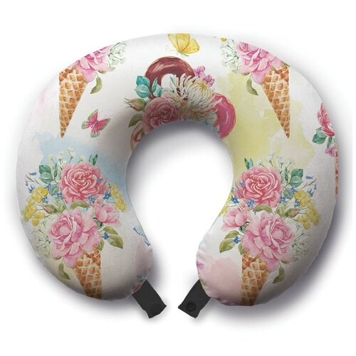 фото Подушка для шеи ambesonne сладкий букет, разноцветный