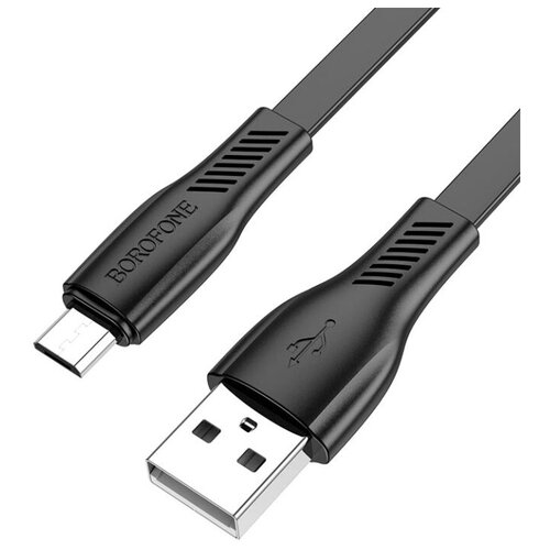 Кабель Borofone BX85 Auspicious USB - Micro-USB, 1 м, 1 шт., черный кабель borofone bx85 usb type c 1 метр белый серый