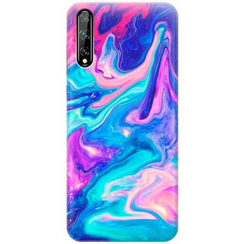 фото Силиконовый чехол на huawei y8p / honor 30i / хуавей у8р / хонор 30ай с принтом "сине-розовые краски" re:pa
