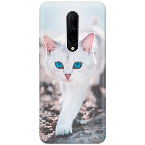 фото Силиконовый чехол на oneplus 7 pro / ванплюс 7 про с принтом "голубоглазый кот" gosso