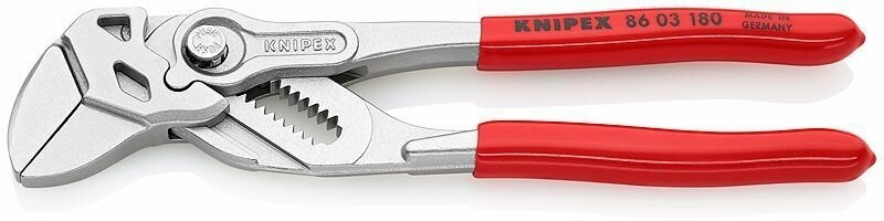 Клещи переставные-гаечный ключ зев 40 мм длина 180 мм хром обливные ручки SB Knipex