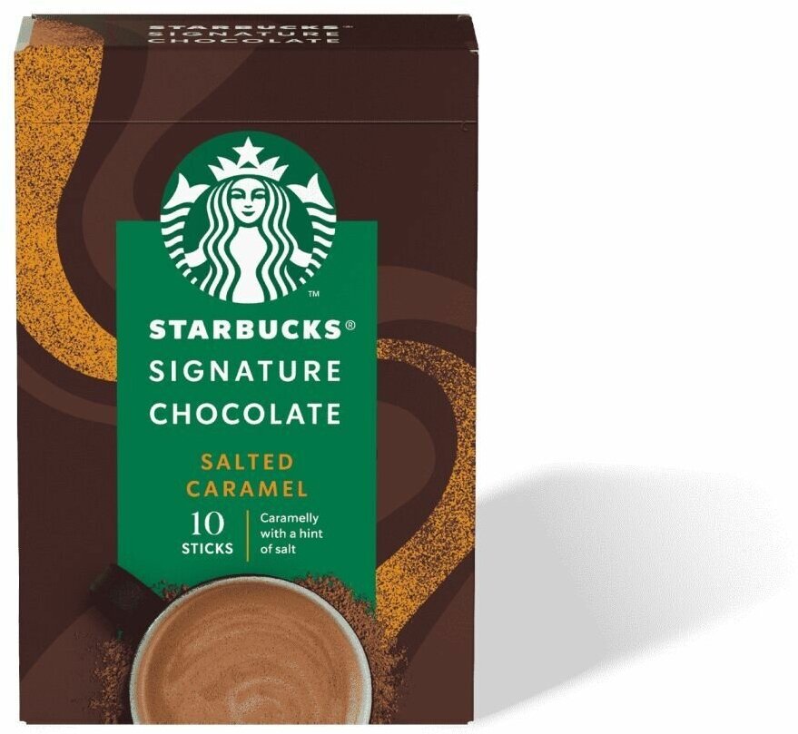 Горячий Шоколад Starbucks Signature salted caramel соленая карамель, 10шт/22г (из Финляндии)