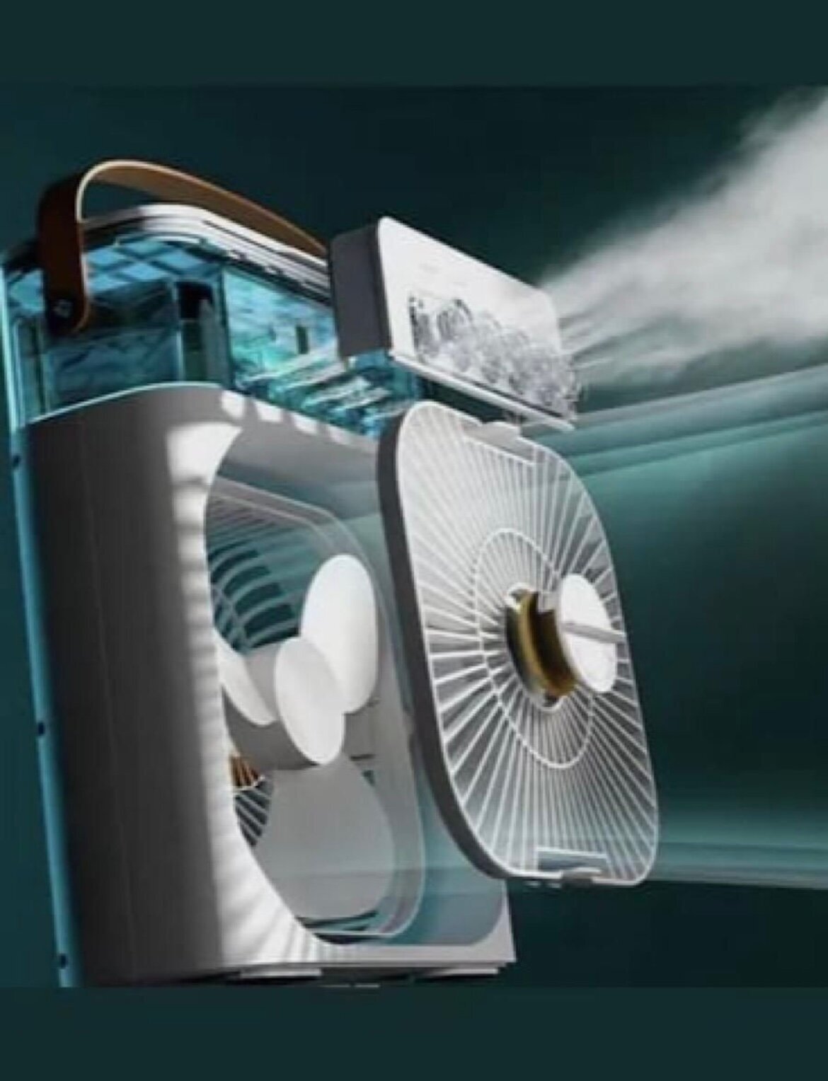 Увлажняющий вентилятор кондиционер 3 в1 зеленый +Авторский магнит AlexShoping на холодильник - фотография № 3
