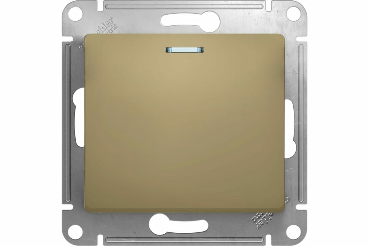 SE Glossa Титан Выключатель 1-клавишный с подсветкой, сх.1а, 10АХ GSL000413