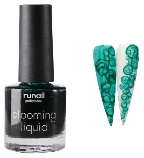 RuNail, Blooming Liquid - краска для акварельной техники (изумрудный), 7мл