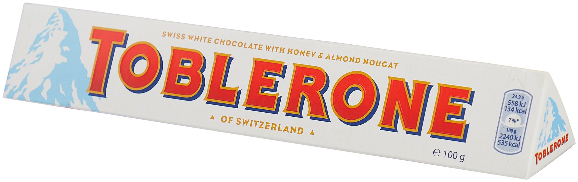 Белый молочный шоколад Toblerone White с медово-миндальной нугой (Швейцария), 100 г (2 шт) - фотография № 2